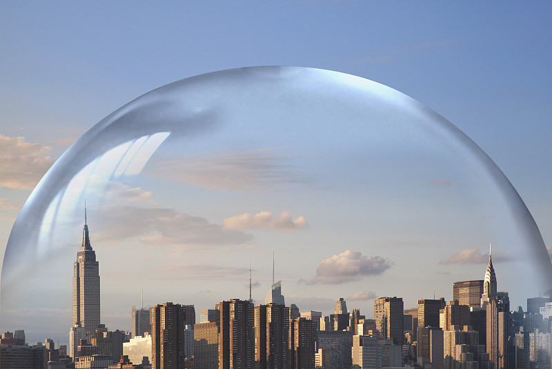 纽约市在水泡泡里。图片下载