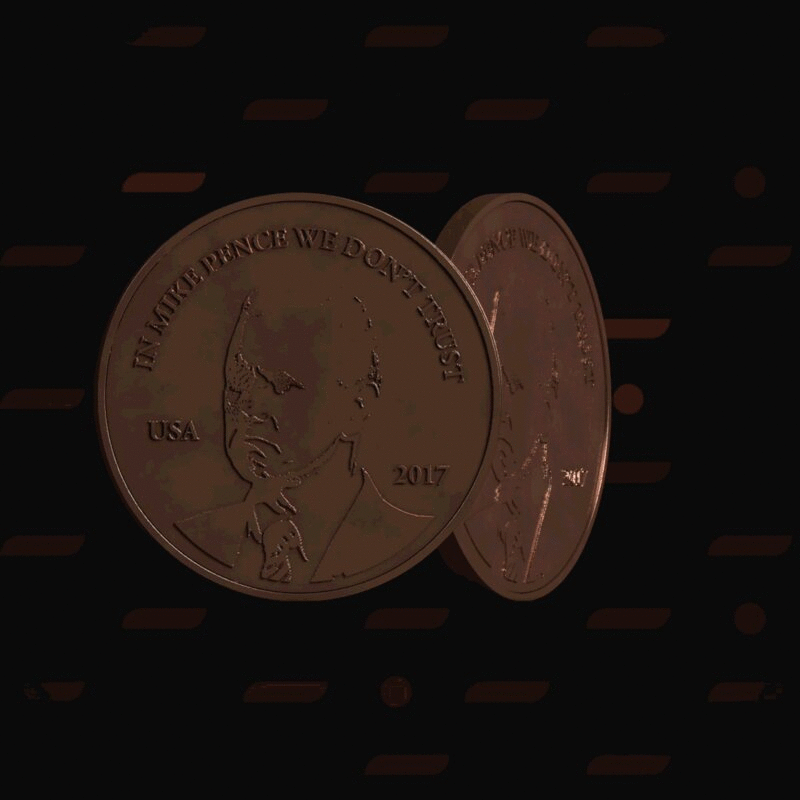 旋转硬币“在彭斯我们不相信”动画图片下载