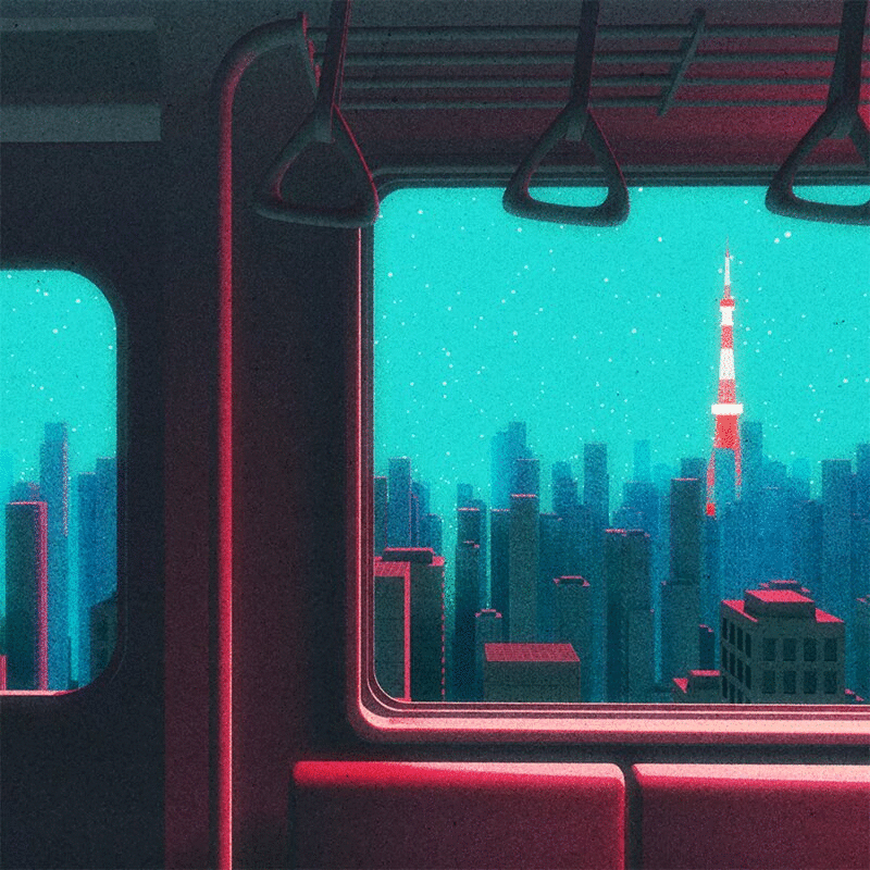 火车穿越东京，日本动画图片下载
