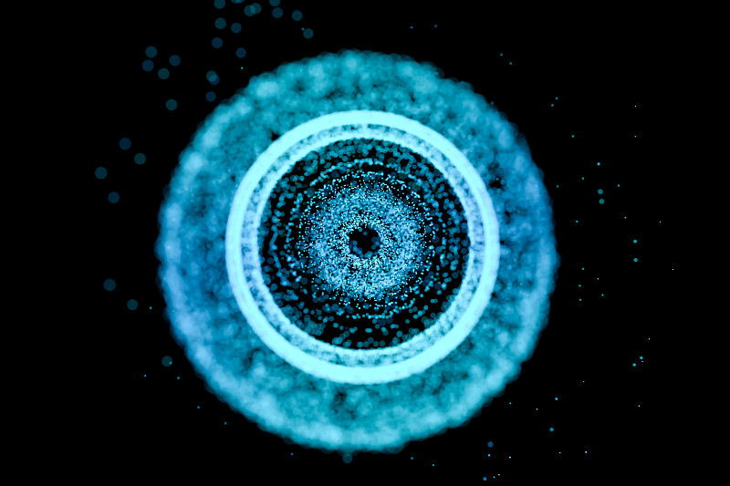 蓝色粒子黑洞 3D渲染图片下载