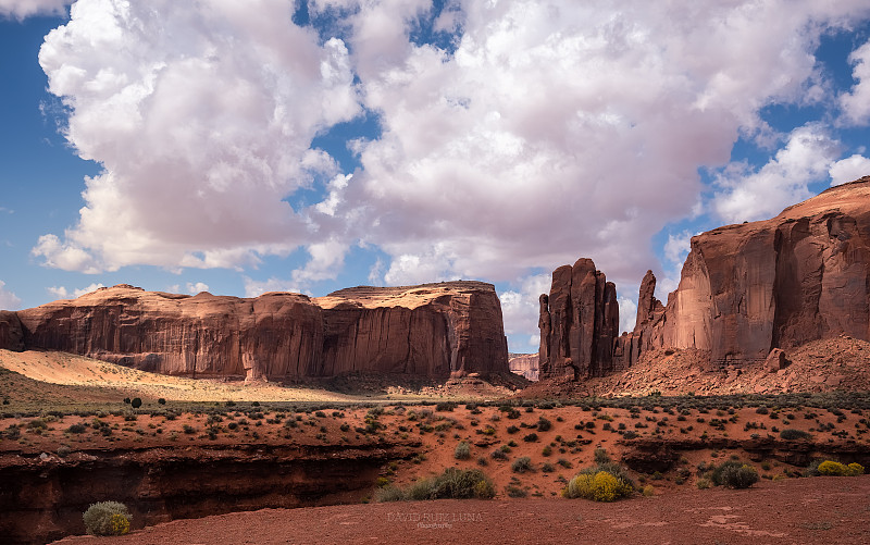 岩层的全景对天空，Kayenta，美国图片素材