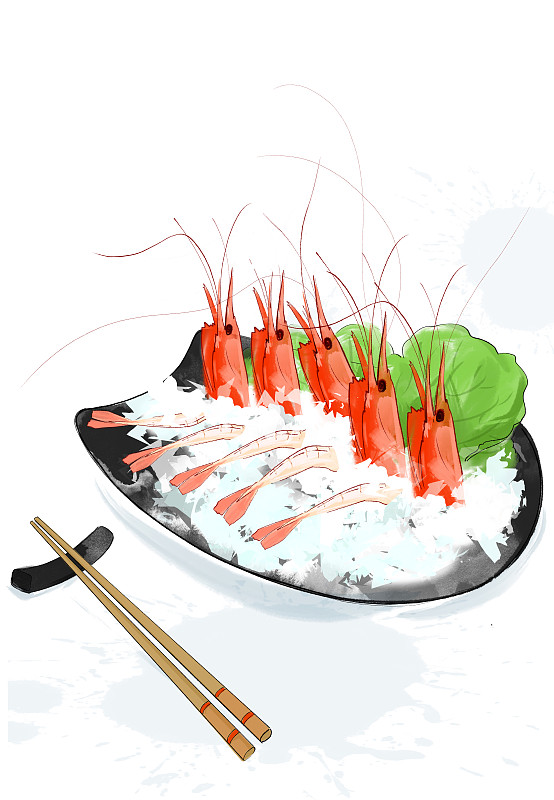 水彩美食插画日本料理新鲜寿司下载