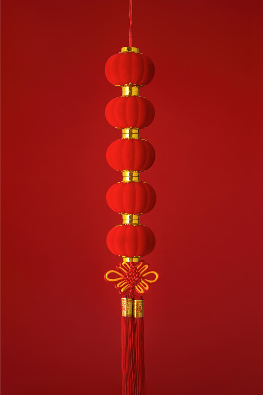 一串中国红灯笼图片素材