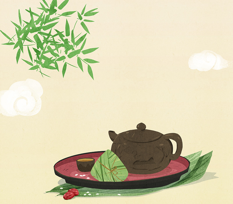 端午节吃粽子小景图片素材