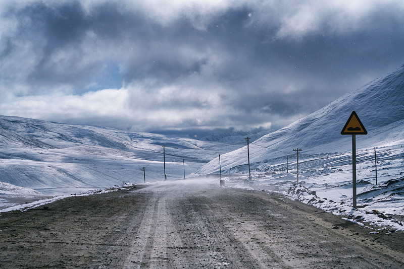 新藏公路，冻土路段图片下载