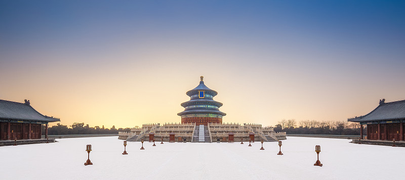 北京市东城区天坛公园天坛祈年殿冬季雪景图片下载