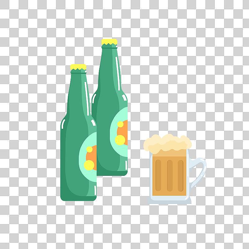 瓶装啤酒饮料插画元素图片