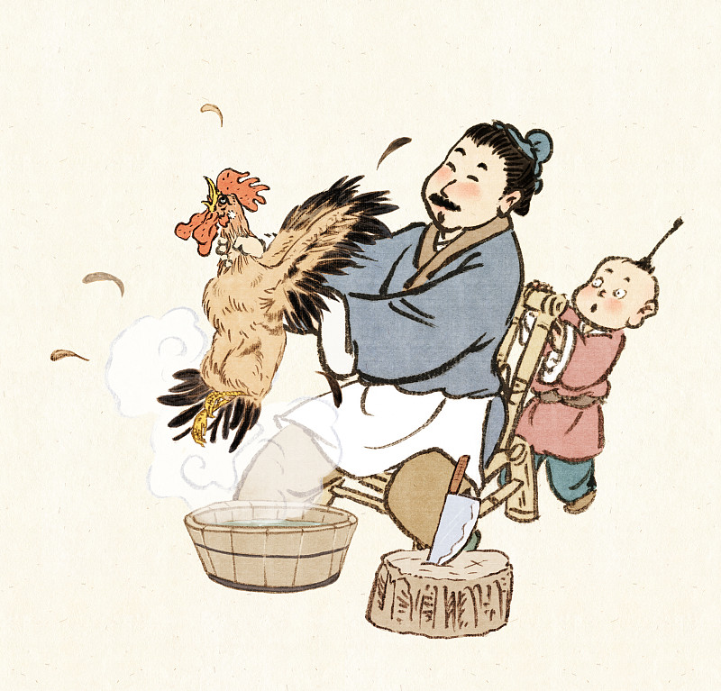 中国古代传统年俗系列之腊月二十七载年鸡图片下载