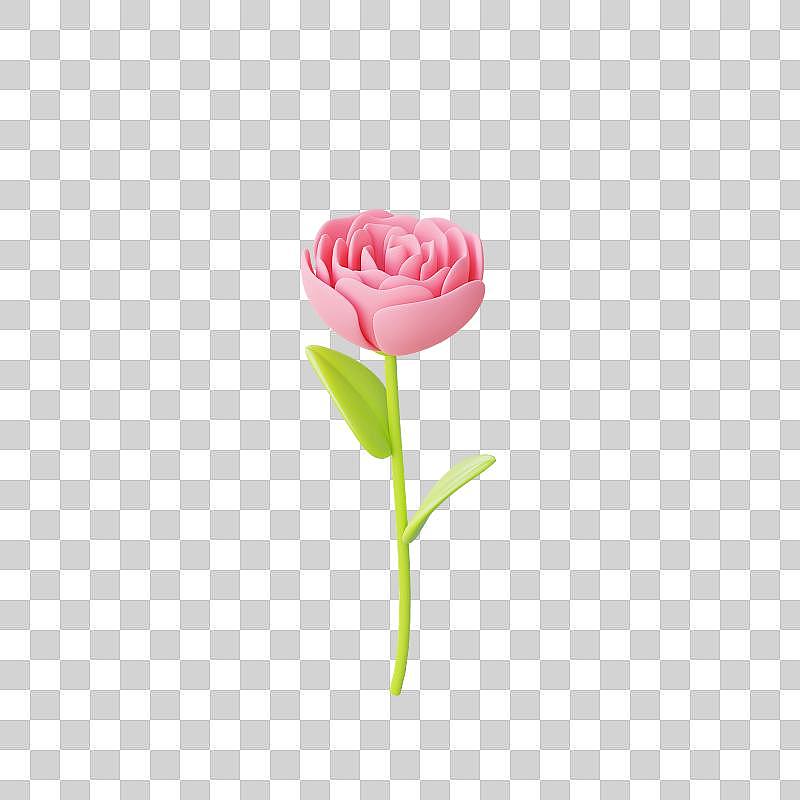 3D立体玫瑰康乃馨元素图片下载