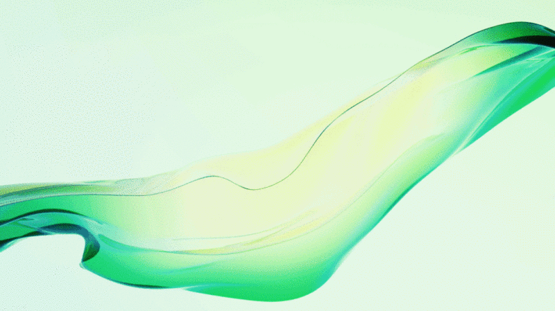 流动的绿色透明布料背景3D渲染插画下载