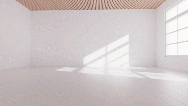 阳光照入室内空房间3D渲染插画下载