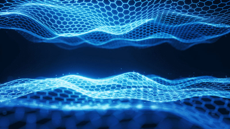 蓝色六边形科技网格网络空间背景3D渲染图片下载