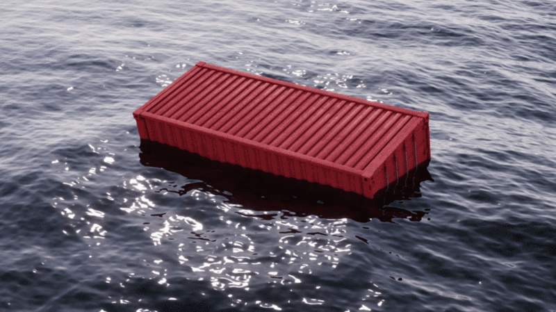 海洋里漂浮的集装箱循环动画3D渲染图片下载