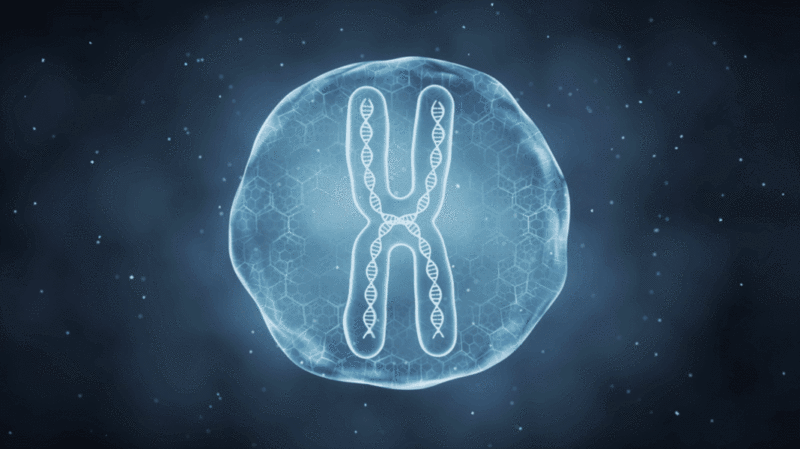 薄膜内的染色体3D渲染插画下载
