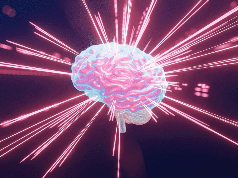 3D渲染的先进科技生物医疗人脑意识人工智能动态图片图片下载
