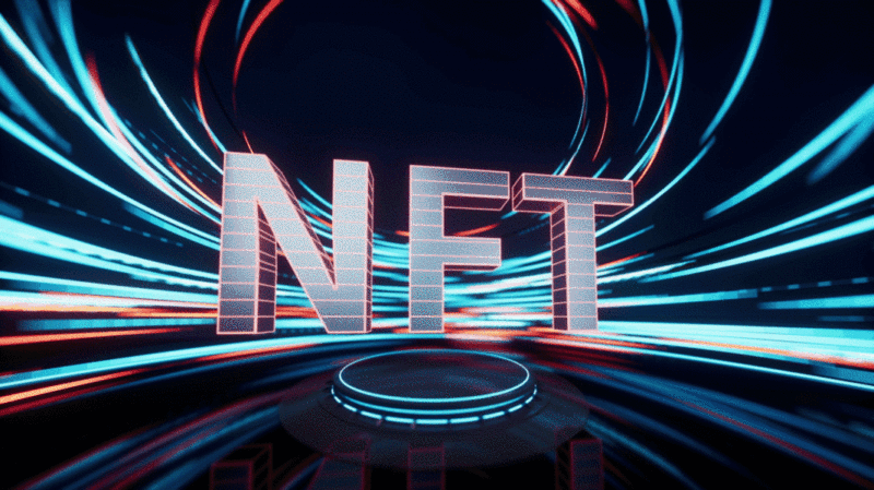 NFT与流光特效背景3D渲染图片下载