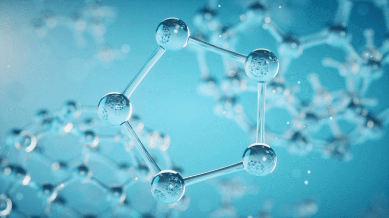 蓝色的微观分子3D渲染图片下载
