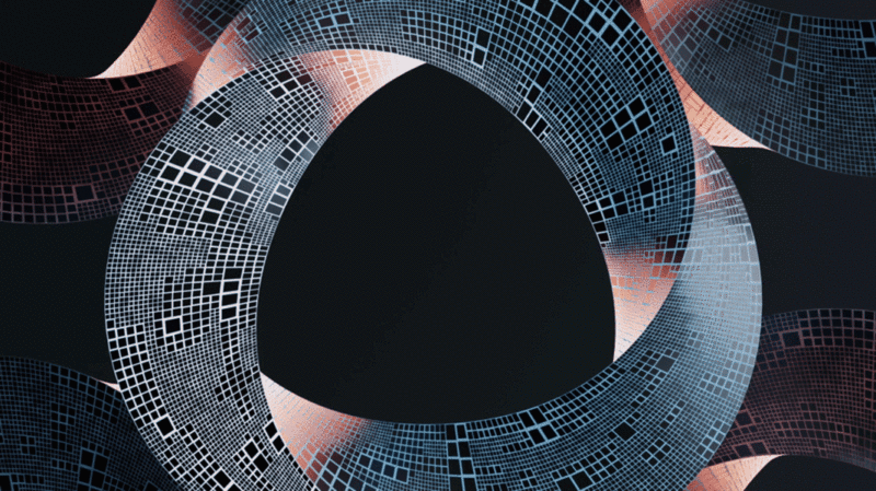 黑色抽象乌比斯环3D渲染图片下载