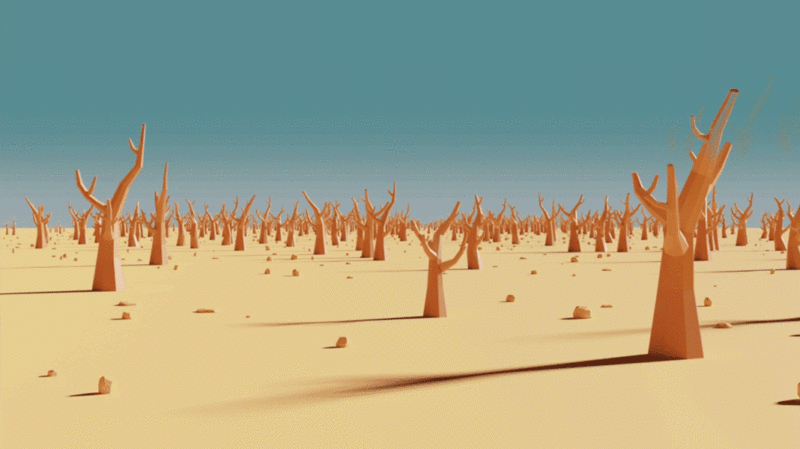荒野背景循环动画3D渲染插画下载