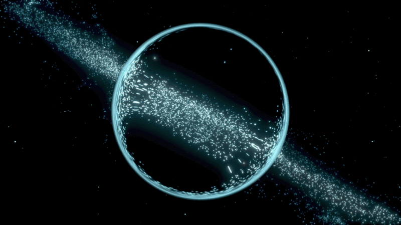魔幻粒子特效与水晶球3D渲染图片下载