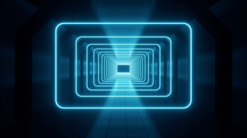 霓虹隧道建筑概念动画三维渲染图片下载