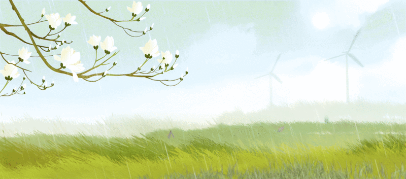 春天，谷雨，清明，下雨，天空，背景清新自然高雅艺术水墨动画视频图片下载