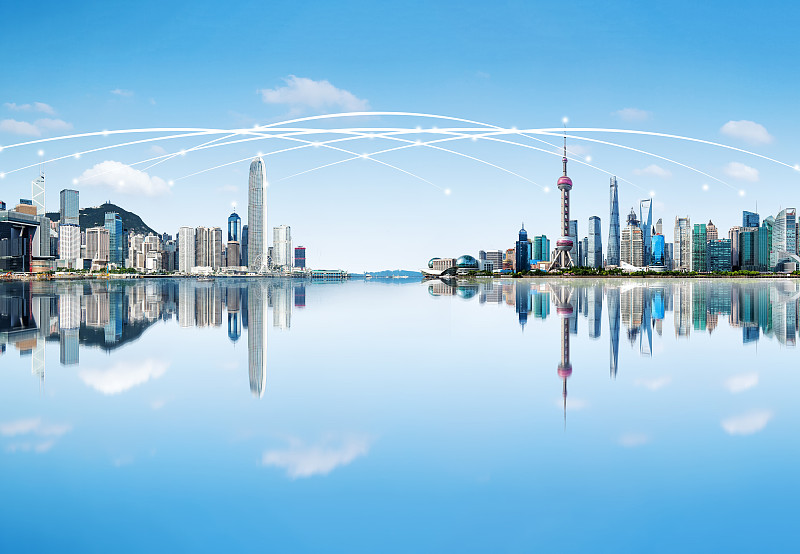 上海香港城市风光大数据概念图片下载