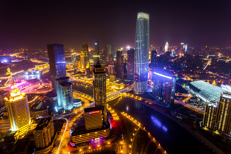 天津城市夜景图片下载