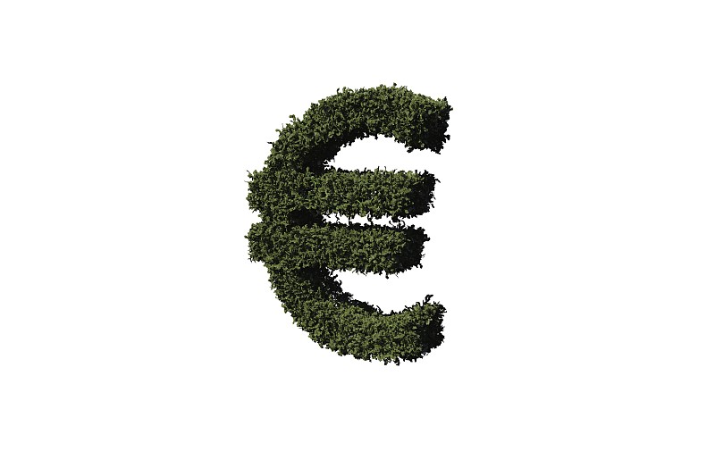 白色背景的树叶制成的欧洲标志图片下载
