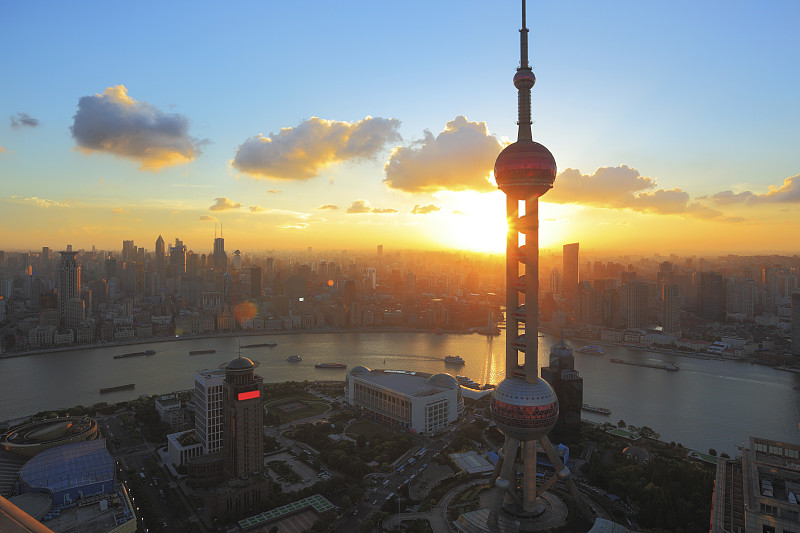 上海在日落时分图片下载