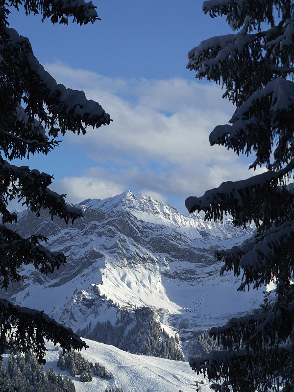 阿尔卑斯山的雪山图片下载