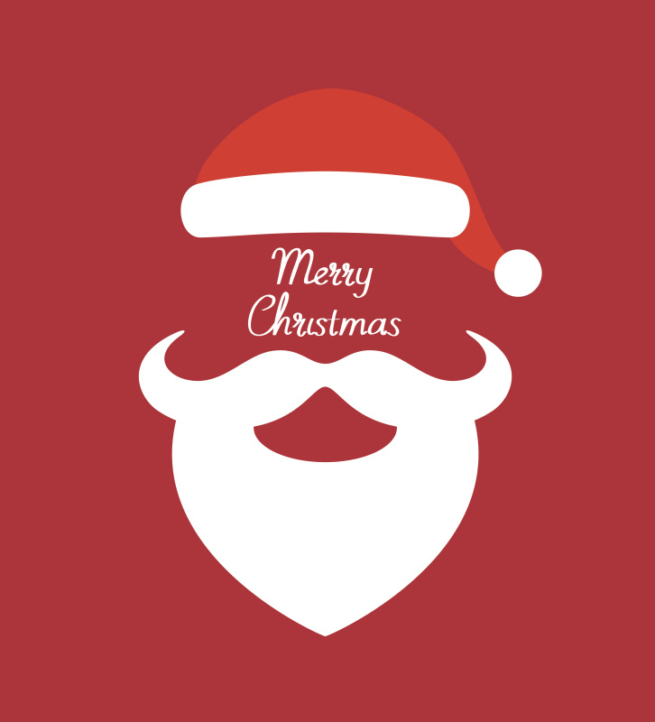 圣诞老人的帽子和胡子矢量插图图片素材