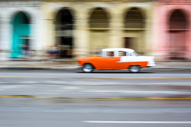 古巴汽车模糊图片素材