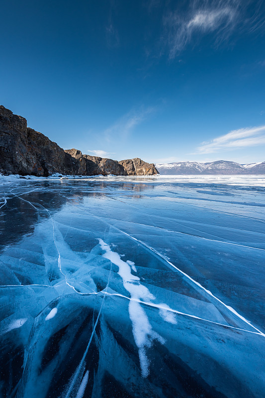 贝加尔湖的冰图片素材