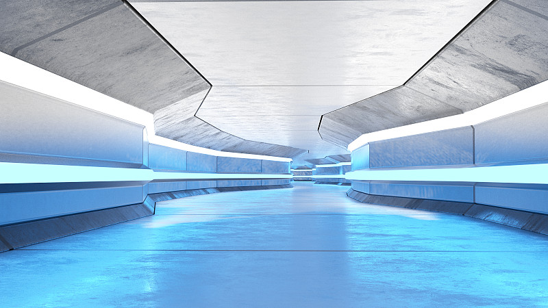 霓虹灯的未来隧道图片下载