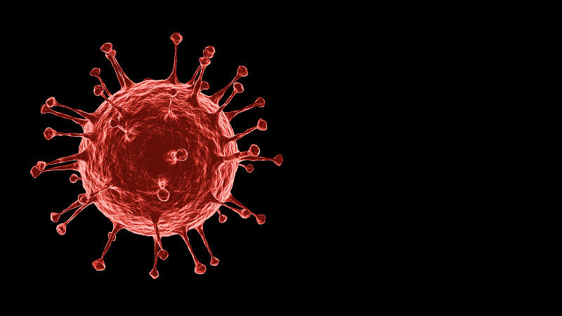 3D渲染:alpha层黑色背景上的2019冠状病毒或Covid-19正在传播的微观插图图片下载
