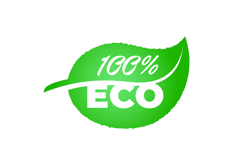 绿色生物新鲜质保标签徽章概念向量生态植物符号eps插图图片下载