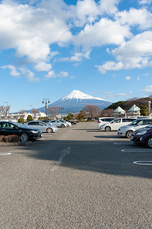 美丽的城市景观与富士山图片下载