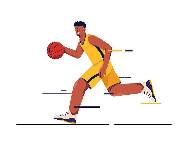 矢量插图的篮球运动员在运动图片素材
