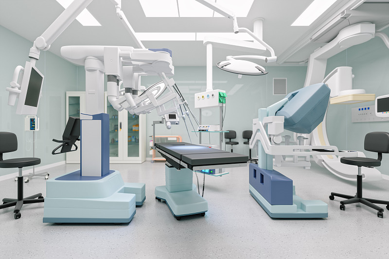 手术室的机器人手术设备图片素材