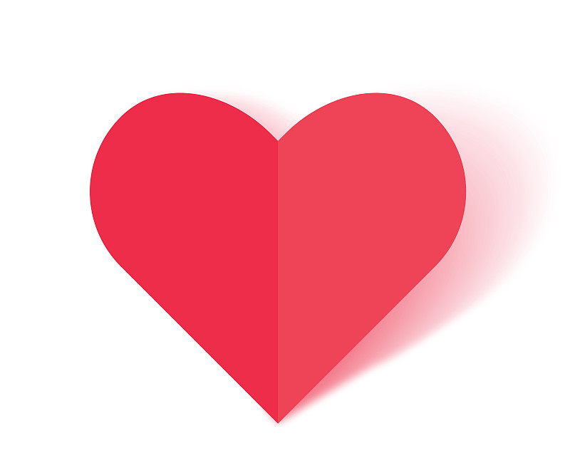 红色剪纸爱心情人节或任何其他爱的邀请卡股票插图。折纸心脏矢量图片下载