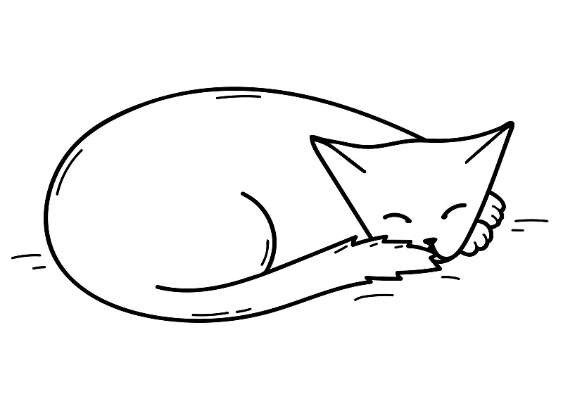 动物睡觉简笔画 卡通图片