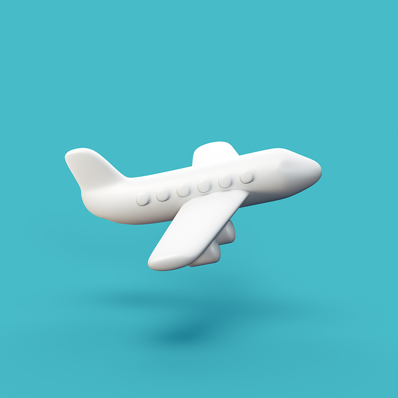 飞机风格的三维CGI图标对象摄影图片