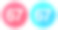 67 - 67号。圆形图标与长阴影在红色或蓝色的背景图标icon图片