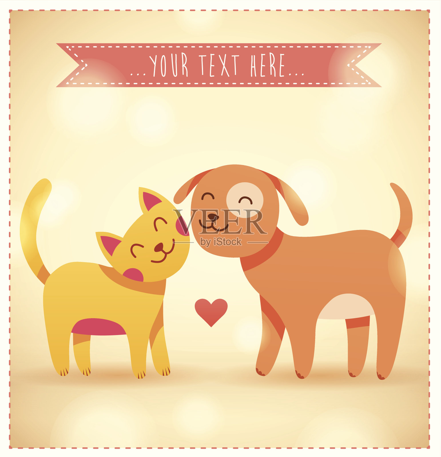 彩色的猫和狗插图插画图片素材