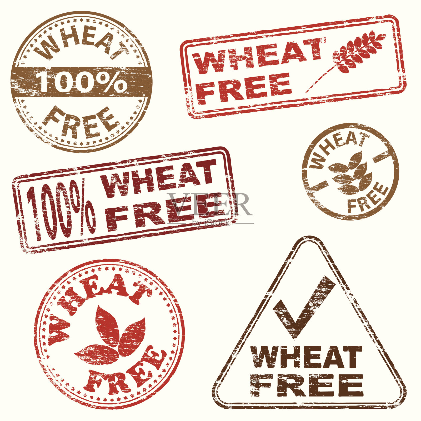 小麦免费邮票插画图片素材