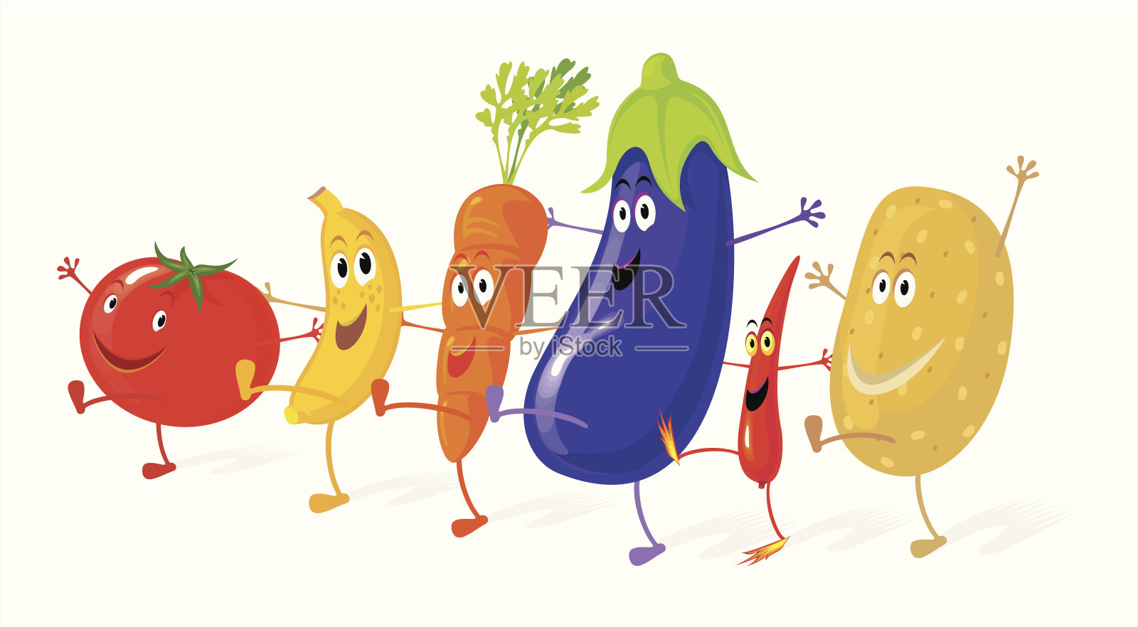 蔬菜的舞者插画图片素材