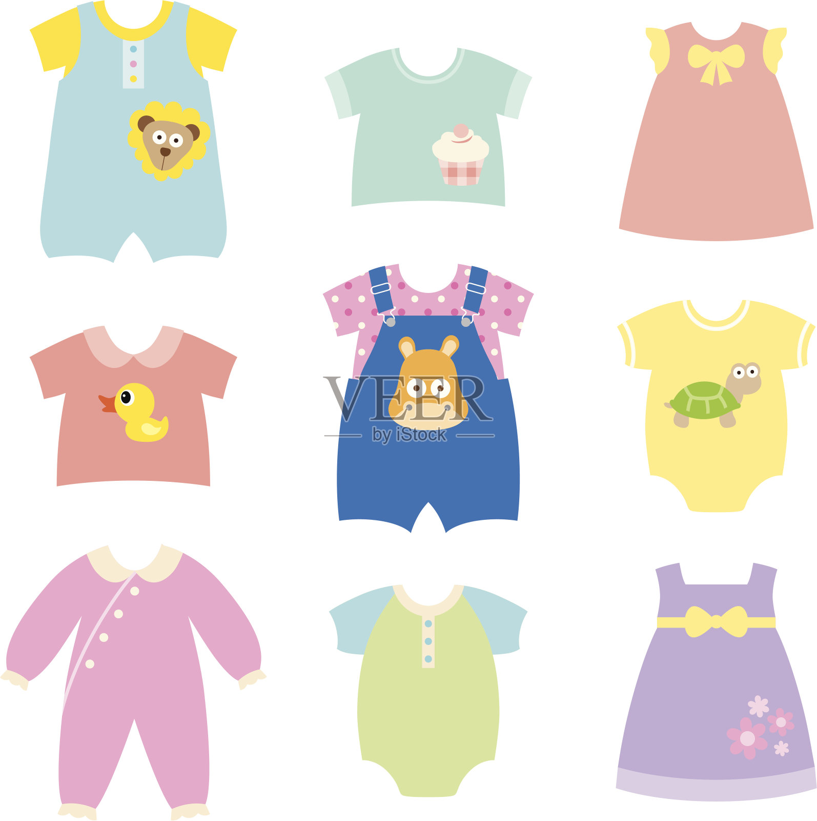 婴儿衣服集合设计元素图片