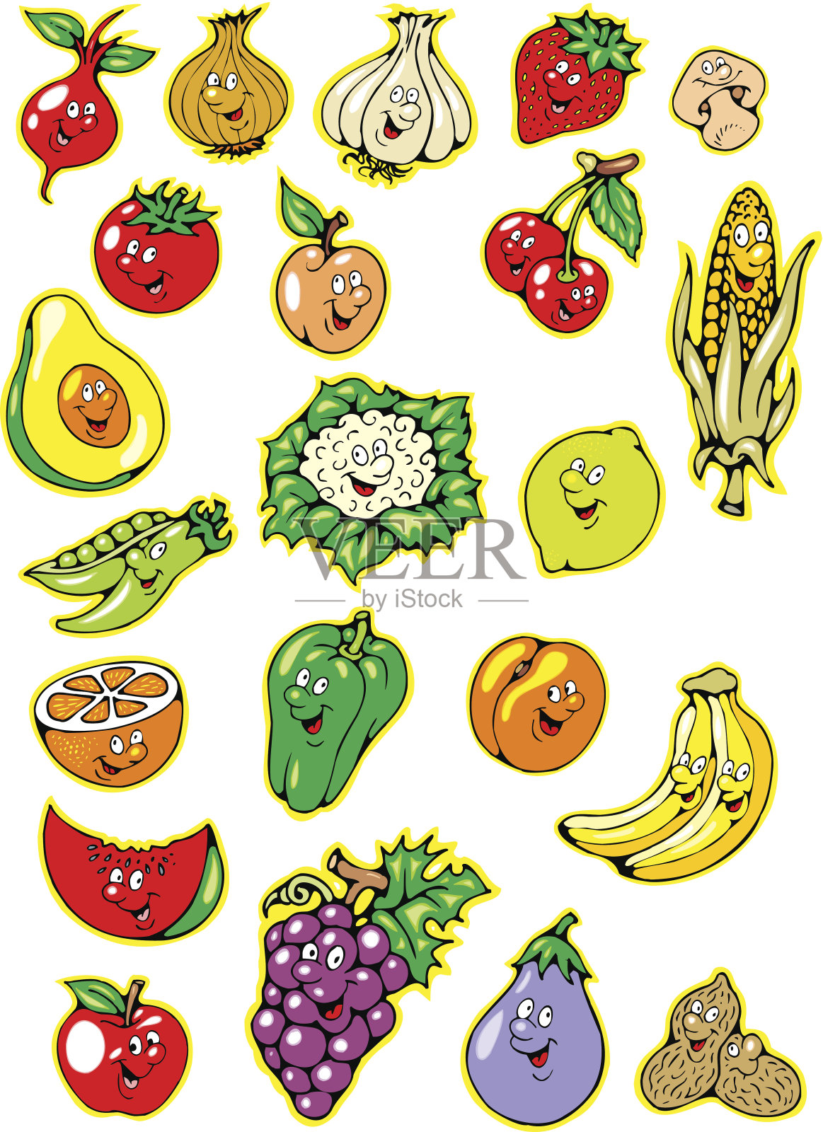 水果和蔬菜插画图片素材