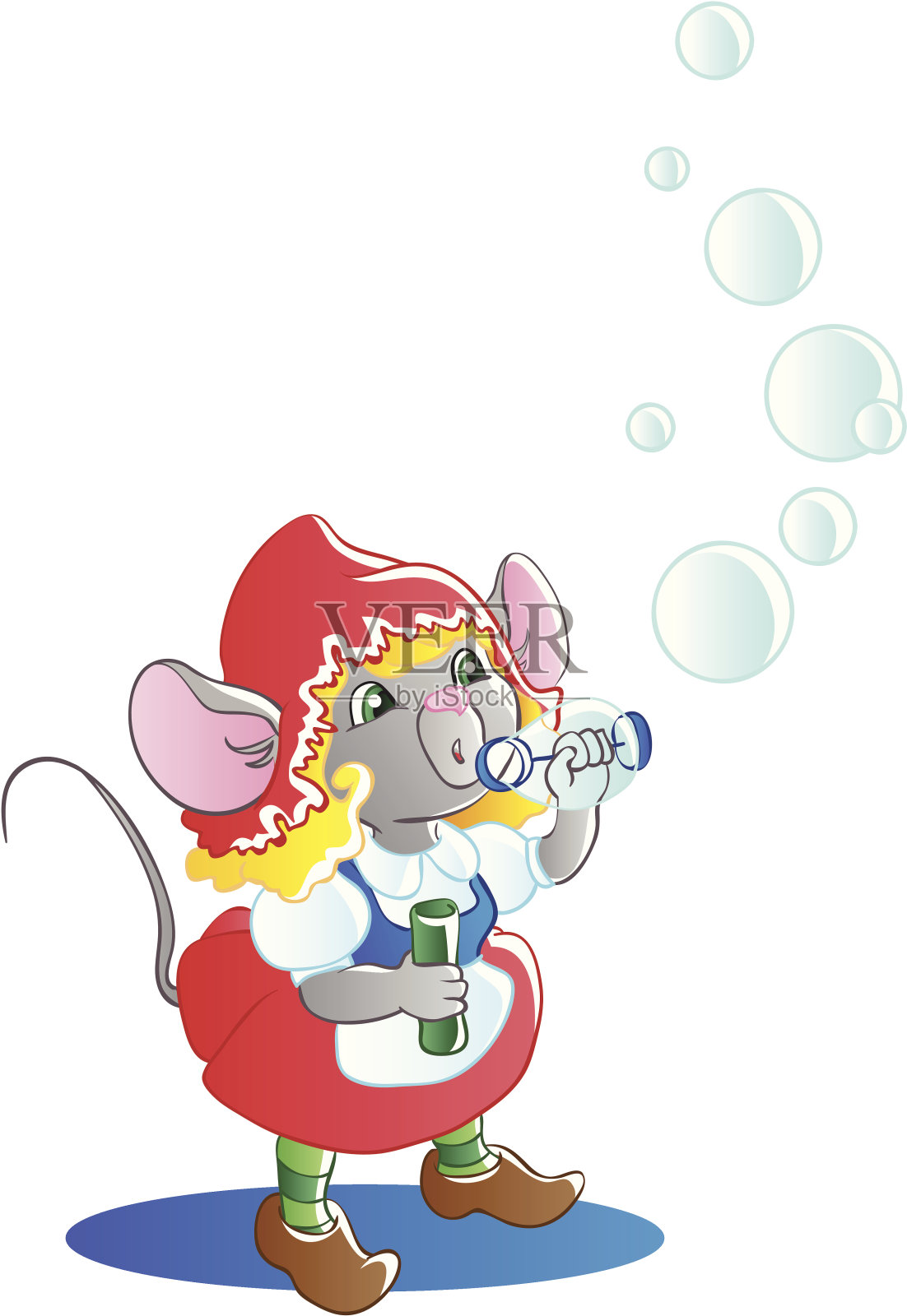 肥皂泡鼠标插画图片素材